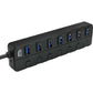 Adesso 7-Port USB 3.0 Hub with Individual Power Switch & Power Adapter