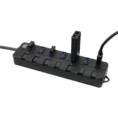 Adesso 7-Port USB 3.0 Hub with Individual Power Switch & Power Adapter