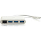 C2G USB-C Ethernet 3-Port USB Hub White