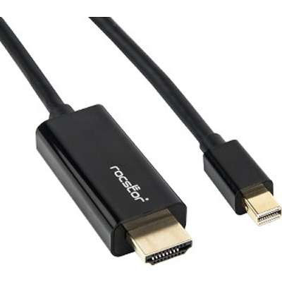 Rocstor 6FT Mini Displayport to HDMI M/M 4KX2K 30HZ Cable Black