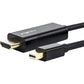 Rocstor 6FT Mini Displayport to HDMI M/M 4KX2K 30HZ Cable Black