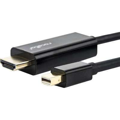 Rocstor 6FT Mini Displayport to HDMI M/M 4KX2K 30HZ Cable Black