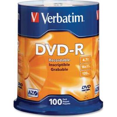 Verbatim AZO DVD-R 4.7GB 16x Branded Surface *100-Pack Spindle*