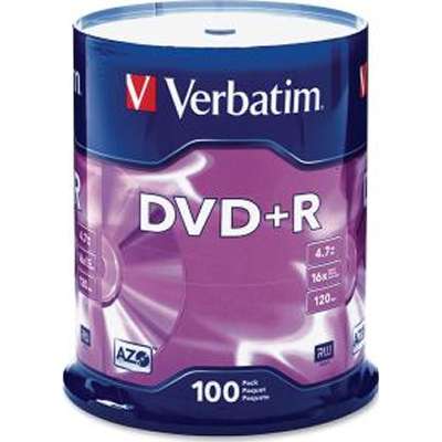 Verbatim AZO DVD+R 4.7GB 16x Branded Surface *100-Pack Spindle*