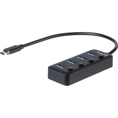 StarTech.com 4-Port USB C Hub - 4x USB-A Ports - Individual On/Off Switches