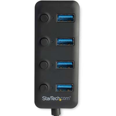 StarTech.com 4-Port USB 3.0 Hub - 4x USB-A - Individual On/Off Switches