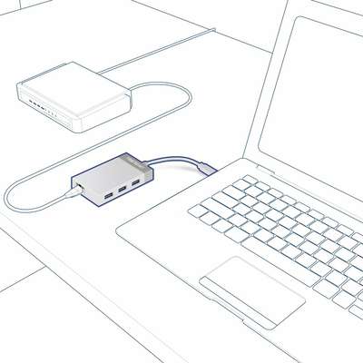 TRENDnet USB-C to Gigabit Ethernet Adapter + USB Hub
