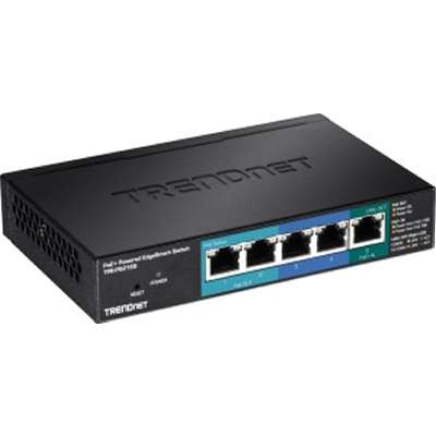 TRENDnet 5-Port Gigabit PoE+ Powered EdgeSmart Switch with PoE Pass-Through (15W)