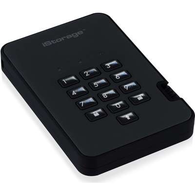 iStorage 500GB diskAshur2 USB 3.1 Secure Portable encrypted Hard Drive - Phantom Black