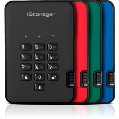 iStorage 4TB diskAshur2 USB 3.1 Portable encrypted SSD Drive - Phantom Black