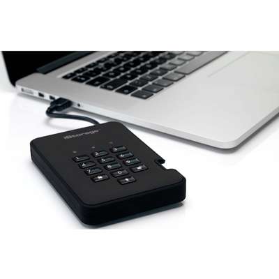 iStorage 4TB diskAshur2 USB 3.1 Portable encrypted SSD Drive - Phantom Black