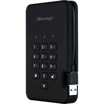 iStorage IS-DA2-256-SSD-256-B 256GB diskAshur2 USB 3.1 Portable encrypted SSD Drive - Black