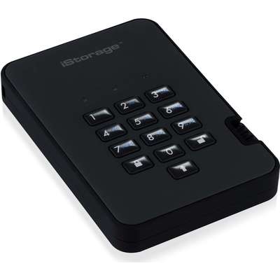 iStorage IS-DA2-256-SSD-256-B 256GB diskAshur2 USB 3.1 Portable encrypted SSD Drive - Black
