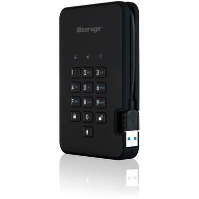iStorage IS-DA2-256-SSD-1000-B 1TB diskAshur2 USB 3.1 Portable encrypted SSD Drive - Black