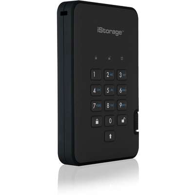 iStorage IS-DA2-256-SSD-1000-B 1TB diskAshur2 USB 3.1 Portable encrypted SSD Drive - Black