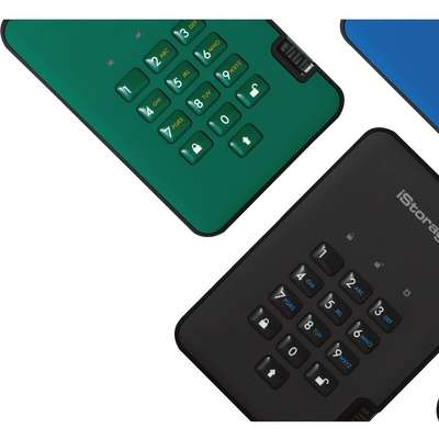 iStorage IS-DA2-256-SSD-2000-B 2TB diskAshur2 USB 3.1 Portable encrypted SSD Drive - Black