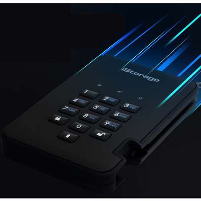 iStorage IS-DA2-256-SSD-2000-B 2TB diskAshur2 USB 3.1 Portable encrypted SSD Drive - Black