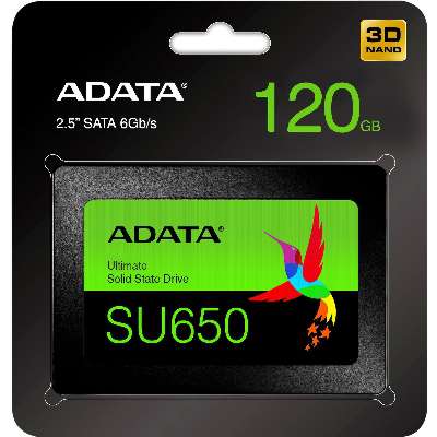 ADATA Technology 120GB ADATA Ultimate SU650 3D TLC 6Gb/s 2.5" SATA III SSD Retail Box - Black