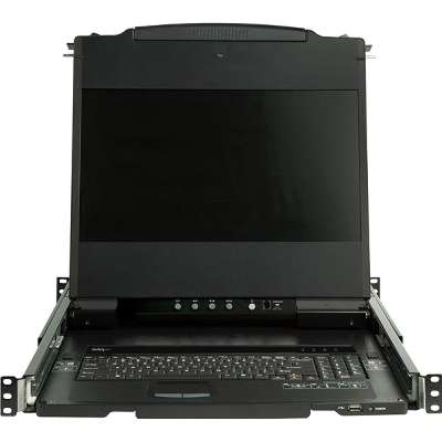 StarTech.com Dual Rail Rackmount KVM Console HD 1U 17" LCD DVI/VGA with Cables