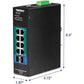TRENDnet 10-Port Industrial Gigabit L2 Managed PoE+ DIN-Rail Switch 24 57V