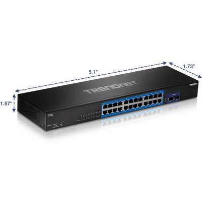 TRENDnet 24-Port Gigabit Switch with 2x10G SFP+ Slots