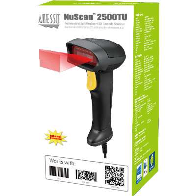 Adesso Spill Resistant Antimicrobial 2D Barcode Scanner