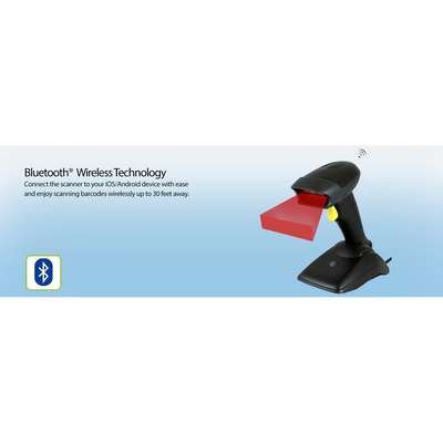 Adesso Bluetooth Spill Resistant Antimicrobial 2D Barcode Scanner with Charging Cra