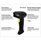 Adesso Bluetooth Spill Resistant Antimicrobial 2D Barcode Scanner with Charging Cra