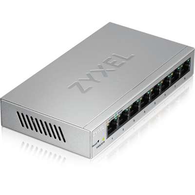 Zyxel GS1200-8 - Fanless 8 Port Gbe L2 Web Managed Switch