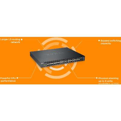 Zyxel XS3800-28-4 Port Multi-Gigabit 1G/2.5G/5G/10G-Base-T with 16 Port 10G SFP+ with 8