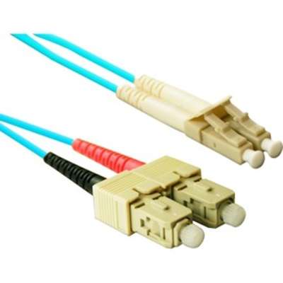 ENET SC to LC 50/125 10G Aqua MMF Duplex 12 Meter Fiber Cable