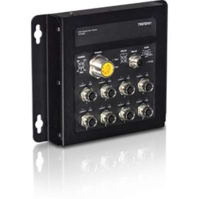 TRENDnet 8-Port Industrial EN50155 M12 Gigabit PoE+ Railway Switch