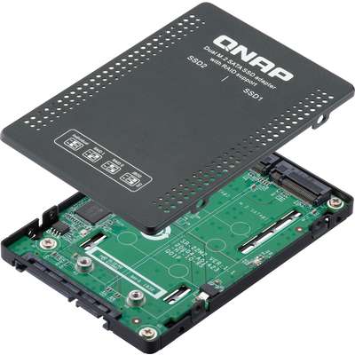 QNAP 2.5 inch SATA to Dual M.2 2280 SATA Drive Adapter Hardware RAID 0/1 JBOD