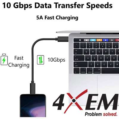 4XEM 6FT/2M USB-C to USB-C Cable M/M USB 3.1 Gen 2 10GBPS Black