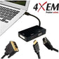 4XEM 3-In-1 Mini Displayport MDP to VGA DVI HDMI Adapter