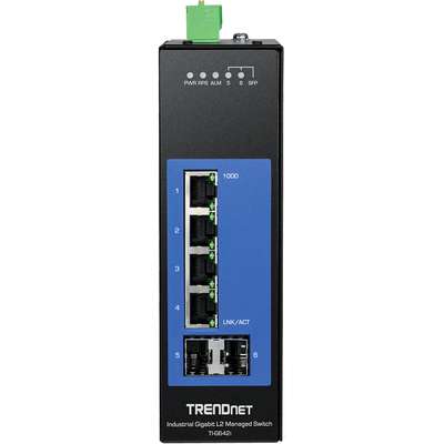 TRENDnet 6-Port Industrial Gigabit L2 Managed DIN-Rail Switch