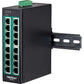 TRENDnet 16-Port Hardened Industrial Gigabit PoE+ DIN-Rail Switch