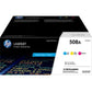 HP 508A 3-Pack Cyan/Magenta/Yellow Original LaserJet Toner Cartridges