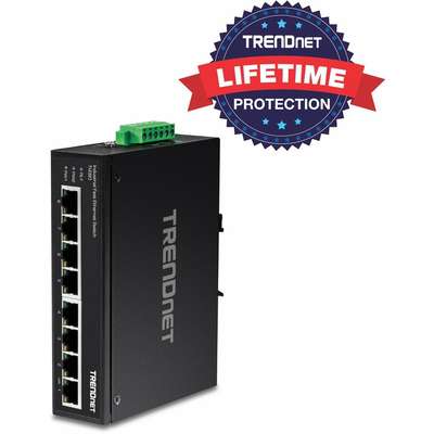TRENDnet 8-Port Industrial Fast Ethernet DIN-Rail Switch