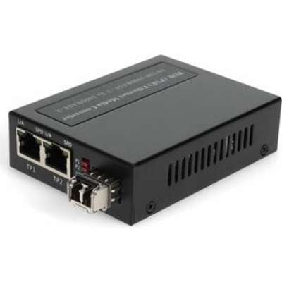 AddOn Media Converter 2XRJ-45 LC MMF 550M with  PoE+