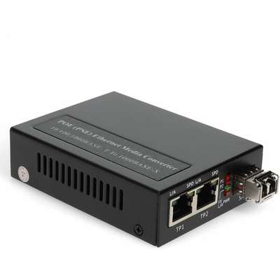 AddOn Media Converter 2XRJ-45 LC MMF 550M with  PoE+