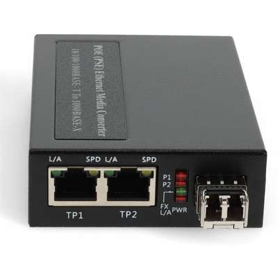 AddOn Media Converter 2XRJ-45 LC MMF 550M with  PoE+