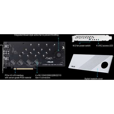 Asus Accessory Hyper M.2 X16 Gen 4 Card AMD 3rd Ryzen STRX40