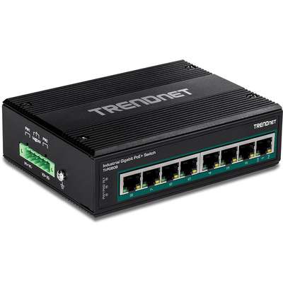 TRENDnet 8-Port Industrial Gigabit PoE+ DIN-Rail Switch (24 - 56V)