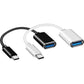 4XEM USB-C Male to USB 3.0 A Female Adapter White Charge and Data