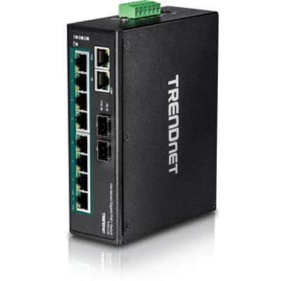 TRENDnet 10-Port Industrial Gigabit PoE+ Wall-Mount Front Access Switch