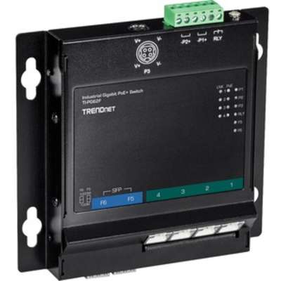 TRENDnet 6-Port Industrial Gigabit PoE+ Wall-Mounted Front Access Switch