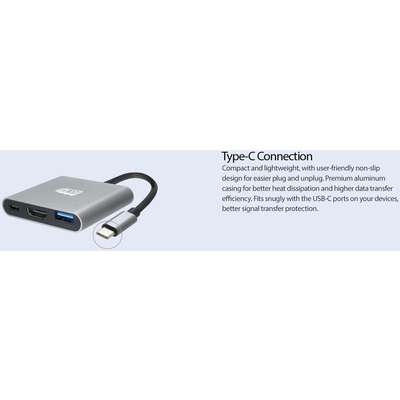 Adesso 3-IN-1 USB-C Multi-Port Docking Station (TAA Compliant)