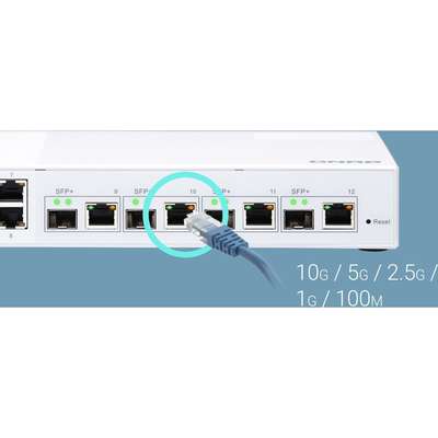 QNAP QSW-M408-4C 12P Layer 2 Managed Software 8 1GBE Port&4 10G SFP+/Nbase-T Comb