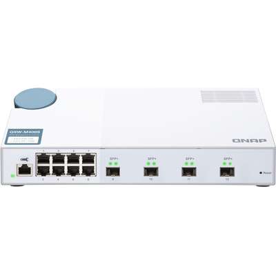 QNAP QSW-M408S 12P Layer 2 Managed Software 8 1GBE Port&4 10G SFP+ Port Easy Management